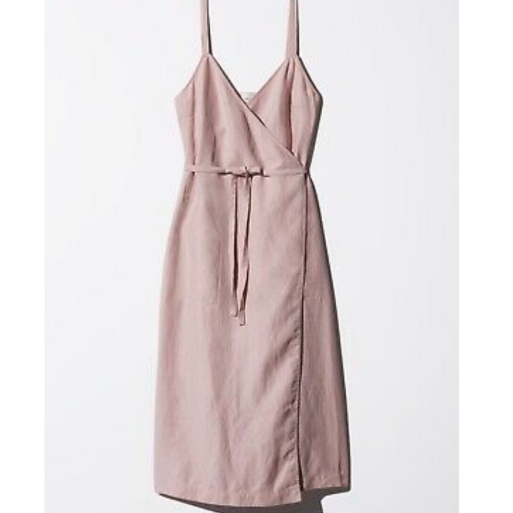 Aritzia Wilfred Astere Linen Wrap Dress